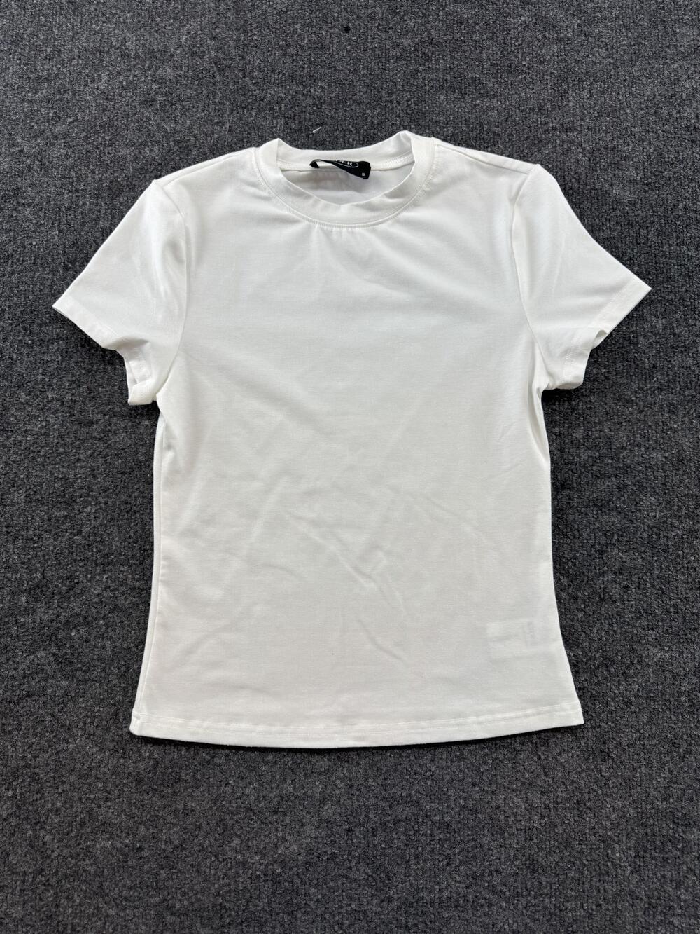 Cider Shirt Womens Small White Short Sleeve Crew Neck Stretch Basic Tee Top